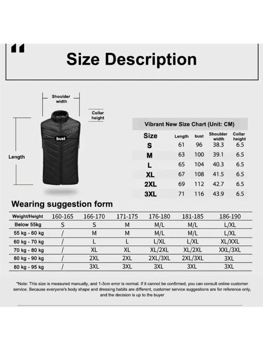 🆕️Unisex Black Heated Vest with USB |BB-DSST - Picture 7 of 7